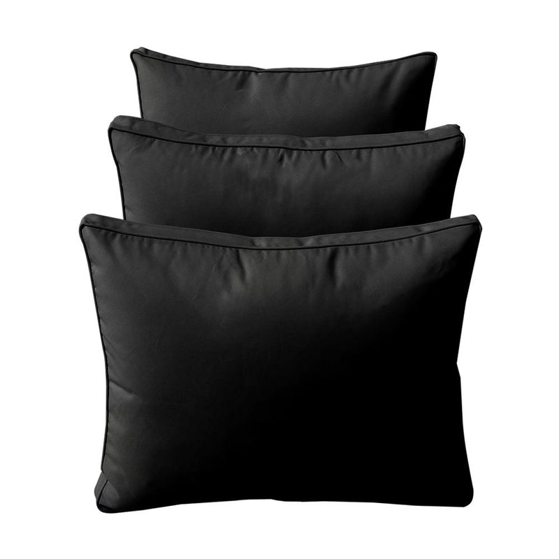 STYLE 3 - Mattress & Pillow Bolster Cushion for Outdoor Indoor Daybed Porch Swing Bed Piped Trim Full Size AD109 | COVERS ONLY |