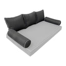 Elegant cushion and bolster set featuring refined craftsmanship and knife-edge detailing, designed for versatile indoor and outdoor comfort.