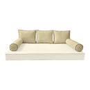 Modern outdoor daybed cushion set with two bolsters and two pillows, ideal for patio, porch, or indoor lounge spaces. — cover only