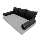 STYLE 3 pillow and bolster cushion set for daybeds, porch swings, or beds – indoor and outdoor use with durable knife-edge design. — cover only