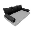 Elegant cushion and bolster set featuring refined craftsmanship and knife-edge detailing, designed for versatile indoor and outdoor comfort.