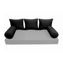 Modern outdoor daybed cushion set with two bolsters and two pillows, ideal for patio, porch, or indoor lounge spaces. — cover only