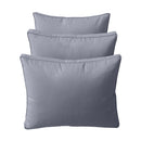 STYLE 3 Pillow & Bolster Cushion for Outdoor Indoor Daybed Porch Swing Bed Queen Size Piped Trim AD001 | COVERS ONLY |
