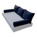 STYLE 3 Pillow & Bolster Cushion for Outdoor Indoor Daybed Porch Swing Bed Queen Size Piped Trim AD101 | COVERS ONLY |