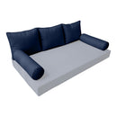 STYLE 3 Pillow & Bolster Cushion for Outdoor Indoor Daybed Porch Swing Bed Queen Size Piped Trim AD101 | COVERS ONLY |