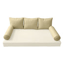 STYLE 3 Pillow & Bolster Cushion for Outdoor Indoor Daybed Porch Swing Bed Queen Size Piped Trim AD103 | COVERS ONLY |