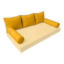 STYLE 3 Pillow & Bolster Cushion for Outdoor Indoor Daybed Porch Swing Bed Queen Size Piped Trim AD108 | COVERS ONLY |