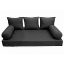 Modern outdoor daybed cushion set with two bolsters and two pillows, ideal for patio, porch, or indoor lounge spaces. — cover only