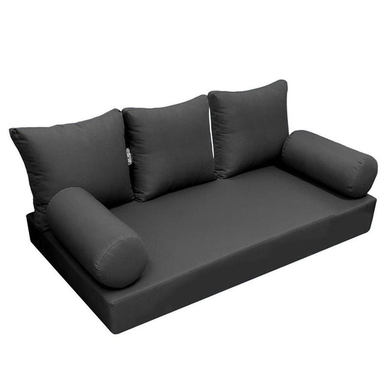 STYLE 3 - Mattress & Pillow Bolster Cushion for Outdoor Indoor Daybed Porch Swing Bed Knife Edge Queen Size AD003 | COVERS ONLY |