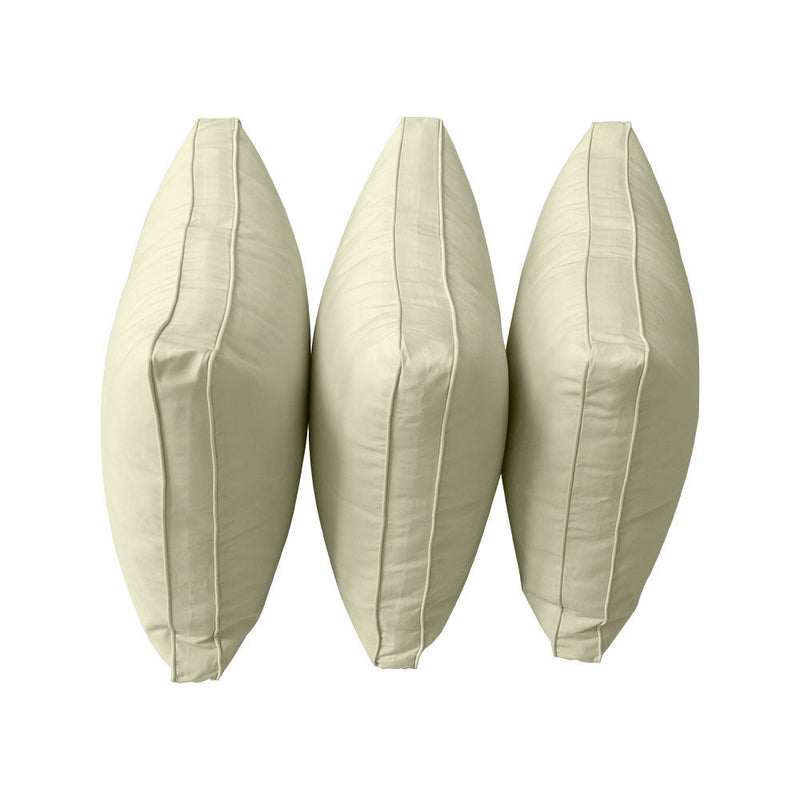 STYLE 3 - Mattress & Pillow Bolster Cushion for Outdoor Indoor Daybed Porch Swing Bed Piped Trim Queen Size AD005 | COVERS ONLY |