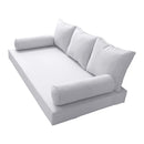 STYLE 3 - Mattress & Pillow Bolster Cushion for Outdoor Indoor Daybed Porch Swing Bed Piped Trim Queen Size AD105 | COVERS ONLY |