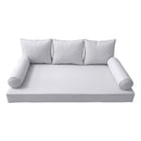 STYLE 3 - Mattress & Pillow Bolster Cushion for Outdoor Indoor Daybed Porch Swing Bed Piped Trim Queen Size AD105 | COVERS ONLY |