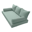 STYLE 3 - Mattress & Pillow Bolster Cushion for Outdoor Indoor Daybed Porch Swing Bed Piped Trim Queen Size AD002 | COVERS ONLY |