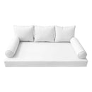 STYLE 3 - Mattress & Pillow Bolster Cushion for Outdoor Indoor Daybed Porch Swing Bed Piped Trim Queen Size AD106 | COVERS ONLY |