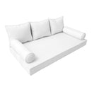 STYLE 3 - Mattress & Pillow Bolster Cushion for Outdoor Indoor Daybed Porch Swing Bed Piped Trim Queen Size AD106 | COVERS ONLY |