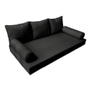 STYLE 3 - Mattress & Pillow Bolster Cushion for Outdoor Indoor Daybed Porch Swing Bed Piped Trim Queen Size AD109 | COVERS ONLY |