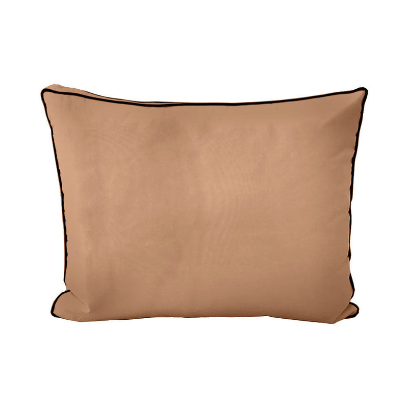 STYLE 3 Pillow & Bolster Cushion for Outdoor Indoor Daybed Porch Swing Bed Twin Size Contrast Trim AD104 | COVERS ONLY |