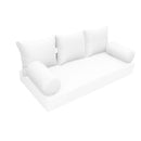 Elegant cushion and bolster set featuring refined craftsmanship and knife-edge detailing, designed for versatile indoor and outdoor comfort
