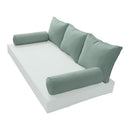 STYLE 3 Pillow & Bolster Cushion for Outdoor Indoor Daybed Porch Swing Bed Twin Size Piped Trim AD002 | COVERS ONLY |