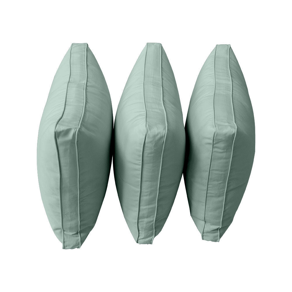 STYLE 3 Pillow & Bolster Cushion for Outdoor Indoor Daybed Porch Swing Bed Twin Size Piped Trim AD002 | COVERS ONLY |
