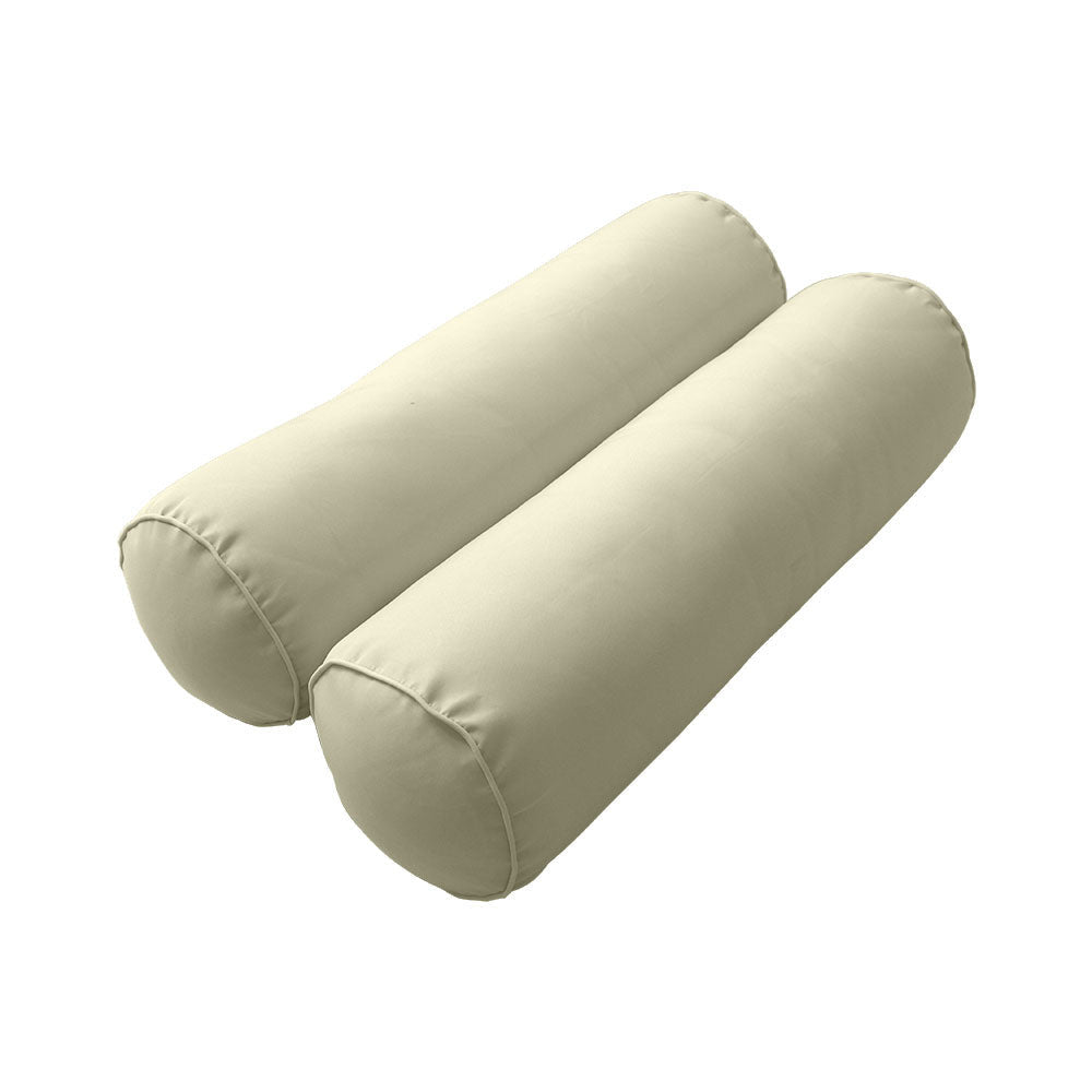 STYLE 3 Pillow & Bolster Cushion for Outdoor Indoor Daybed Porch Swing Bed Twin Size Piped Trim AD005 | COVERS ONLY |