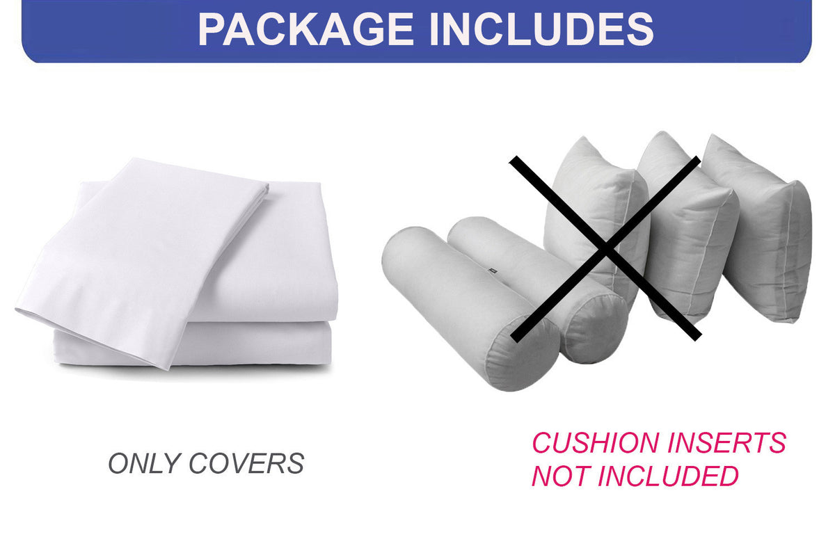 STYLE 3 Pillow & Bolster Cushion for Outdoor Indoor Daybed Porch Swing Bed Twin Size Piped Trim AD005 | COVERS ONLY |