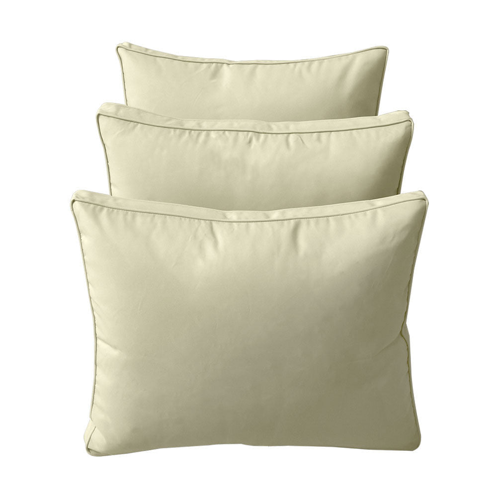 STYLE 3 Pillow & Bolster Cushion for Outdoor Indoor Daybed Porch Swing Bed Twin Size Piped Trim AD005 | COVERS ONLY |