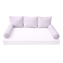 STYLE 3 Pillow & Bolster Cushion for Outdoor Indoor Daybed Porch Swing Bed Twin Size Piped Trim AD107 | COVERS ONLY |