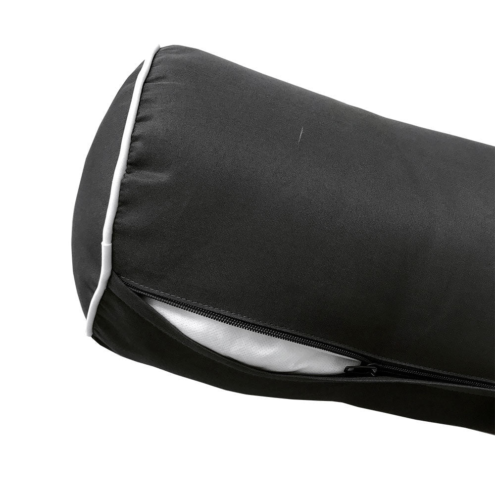 STYLE 3 - Mattress & Pillow Bolster Cushion for Outdoor Indoor Daybed Porch Swing Bed Contrast Trim Twin Size AD003 | COVERS ONLY |