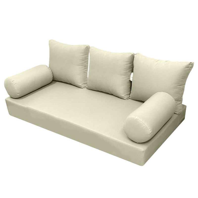 STYLE 3 - Mattress & Pillow Bolster Cushion for Outdoor Indoor Daybed Porch Swing Bed Knife Edge Twin Size AD005 | COVERS ONLY |