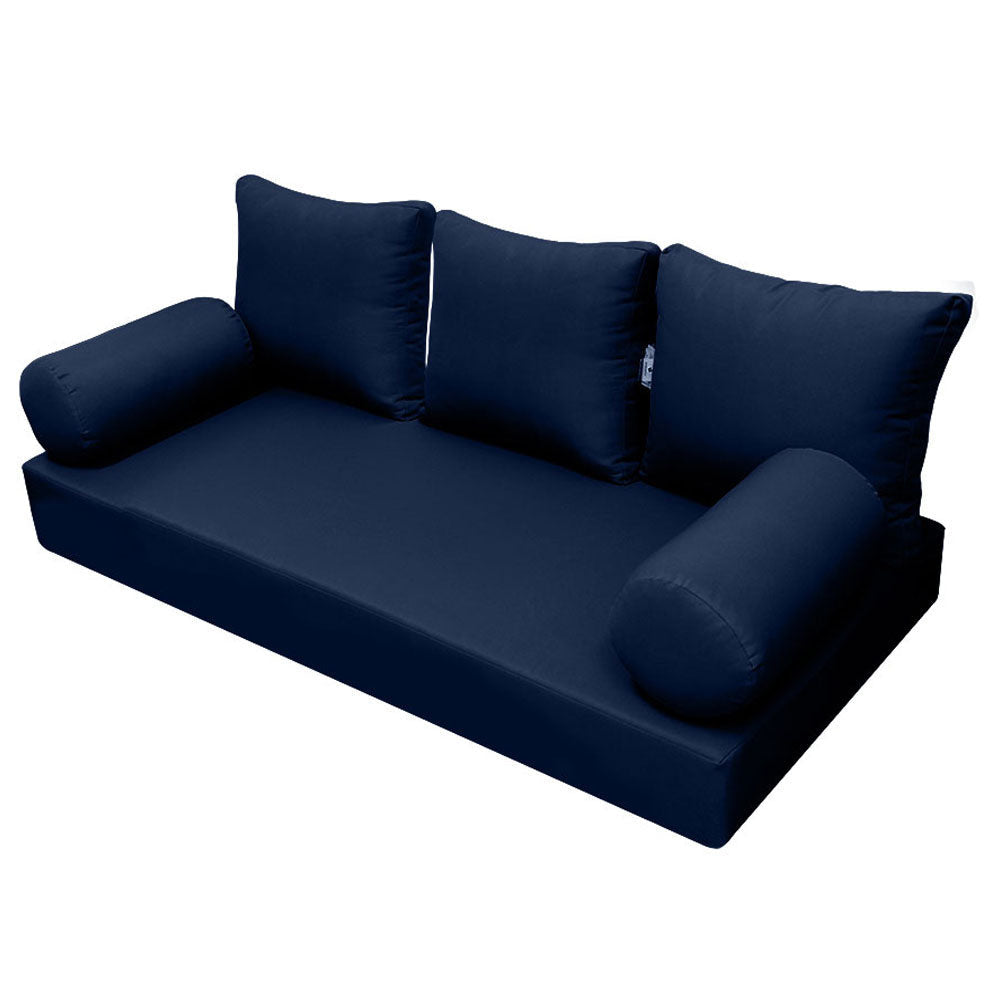STYLE 3 pillow and bolster cushion set for daybeds, porch swings, or beds – indoor and outdoor use with durable knife-edge design. — cover only