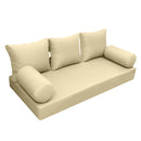 Elegant cushion and bolster set featuring refined craftsmanship and knife-edge detailing, designed for versatile indoor and outdoor comfort