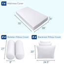 STYLE 3 - Mattress & Pillow Bolster Cushion for Outdoor Indoor Daybed Porch Swing Bed Piped Trim Twin Size AD003 | COVERS ONLY |