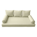 STYLE 3 - Mattress & Pillow Bolster Cushion for Outdoor Indoor Daybed Porch Swing Bed Piped Trim Twin Size AD005 | COVERS ONLY |