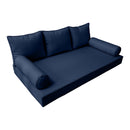 STYLE 3 - Mattress & Pillow Bolster Cushion for Outdoor Indoor Daybed Porch Swing Bed Piped Trim Twin Size AD101 | COVERS ONLY |