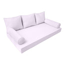 STYLE 3 - Mattress & Pillow Bolster Cushion for Outdoor Indoor Daybed Porch Swing Bed Piped Trim Twin Size AD107 | COVERS ONLY |