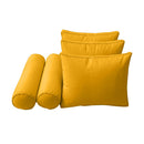 STYLE 3 - Mattress & Pillow Bolster Cushion for Outdoor Indoor Daybed Porch Swing Bed Piped Trim Twin Size AD108 | COVERS ONLY |
