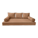 Modern outdoor daybed cushion set with two bolsters and two pillows, ideal for patio, porch, or indoor lounge spaces. — cover only