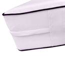STYLE 3 - Mattress & Pillow Bolster Cushion for Outdoor Indoor Daybed Porch Swing Bed Contrast Trim Twin-XL Size AD107 | COVERS ONLY |