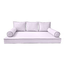 Modern outdoor daybed cushion set with two bolsters and two pillows, ideal for patio, porch, or indoor lounge spaces. — cover only