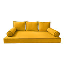 Modern outdoor daybed cushion set with two bolsters and two pillows, ideal for patio, porch, or indoor lounge spaces. — cover only