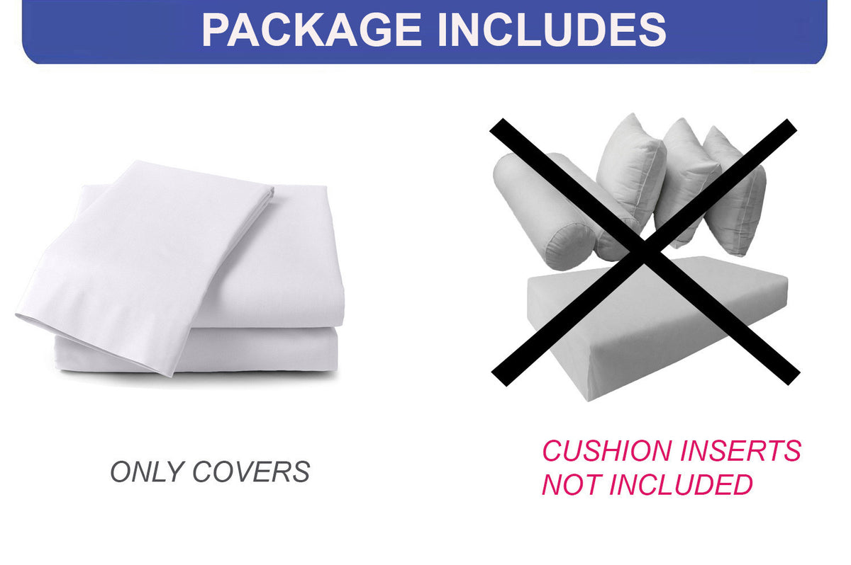 STYLE 3 - Mattress & Pillow Bolster Cushion for Outdoor Indoor Daybed Porch Swing Bed Piped Trim Twin-XL Size AD005 | COVERS ONLY |