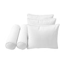 STYLE 3 - Mattress & Pillow Bolster Cushion for Outdoor Indoor Daybed Porch Swing Bed Piped Trim Twin-XL Size AD106 | COVERS ONLY |