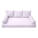 STYLE 3 - Mattress & Pillow Bolster Cushion for Outdoor Indoor Daybed Porch Swing Bed Piped Trim Twin-XL Size AD107 | COVERS ONLY |