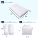STYLE 3 - Mattress & Pillow Bolster Cushion for Outdoor Indoor Daybed Porch Swing Bed Piped Trim Twin-XL Size AD108 | COVERS ONLY |