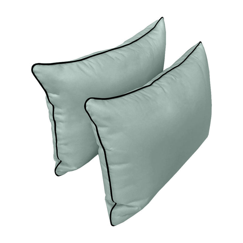 STYLE 4 Pillow & Bolster Cushion for Outdoor Indoor Daybed Porch Swing Bed Crib Size Contrast Trim AD001 | COVERS ONLY |