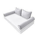 STYLE 4 pillow and bolster cushion set for daybeds, porch swings, or beds – indoor and outdoor use with durable knife-edge design. — cover only