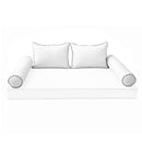 Modern outdoor daybed cushion set with two bolsters and two pillows, ideal for patio, porch, or indoor lounge spaces. — cover only
