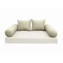 Modern outdoor daybed cushion set with two bolsters and two pillows, ideal for patio, porch, or indoor lounge spaces. — cover only