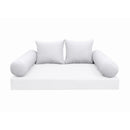 Modern outdoor daybed cushion set with two bolsters and two pillows, ideal for patio, porch, or indoor lounge spaces. — cover only